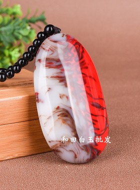 天然戈壁玉鸡血红白玉新疆金丝玉