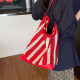 This year's popular bags for women 2025 new fashion striped hollow shoulder bag large capacity vacation tote bag