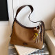 Canvas bag women's 2026 new trendy fashion versatile class commuting tote bag large capacity single shoulder crossbody bag