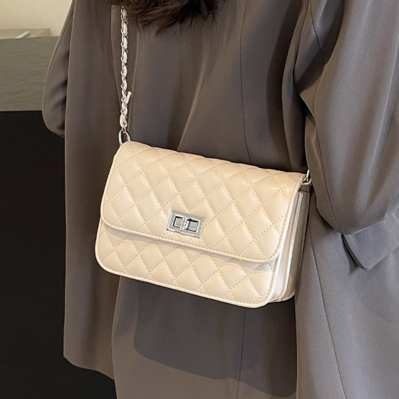 Diamond chain crossbody small square bag versatile shoulder bag