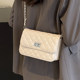 Diamond chain crossbody small square bag versatile shoulder bag