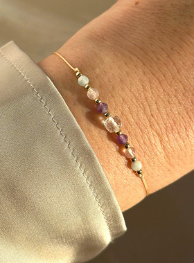 ins新款十二星座闺蜜手链切面天然石组合串珠手链女创意星座饰品