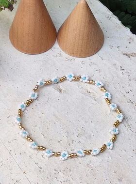 ins小众波西米亚风手串手工编织雏菊花朵串珠Miyuki小米珠手链女