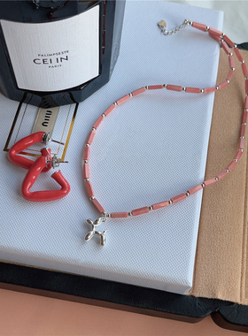 小众轻奢时尚s925银负离子氧化石时髦锁骨链个性气质百搭可爱项链