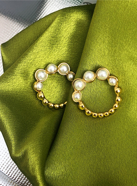 LONGBAOACC品质推荐气质不规则造型错位指环百搭珍珠时尚戒指女