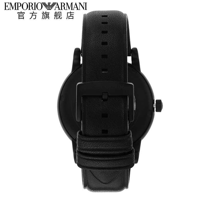 Armani阿玛尼黑武士皮带新款 时尚复古黑色镂空机械手表男AR60012