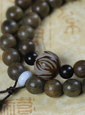 修心 正宗绿檀木佛珠手串天然檀香木阿根廷玉檀木香手链男女饰品