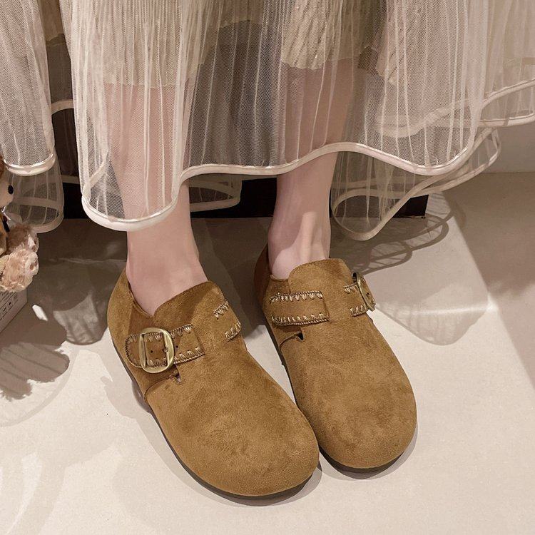 2026春秋新款平底内增高两穿全包勃肯鞋女鞋英伦风博肯单鞋豆豆鞋,淘宝优惠券,粉丝福利购,淘宝优惠卷