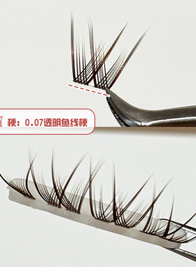 烟柔祁年年棕色黑色眼睫毛漫画超软透明梗日式假睫毛自然上镜新手