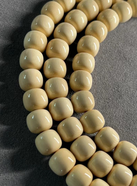 天然猛犸象牙108颗项链原色满纹果冻级手链老型冰料情侣手串念珠