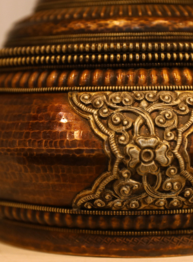 西藏复古装饰摆件铜锅茶室