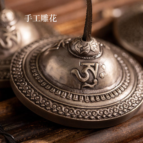 尼泊尔手工丁夏响铜碰铃打击乐器撞铃冷门民族传统乐器便携式铃钹 - 图3