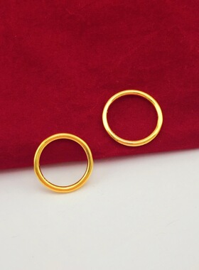 素圈戒指女生古法传承仿真金指环