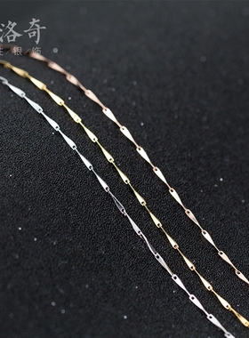 S925银项链锁骨链单链水波链元宝链盒子链瓜子链蛇骨链带延长配链