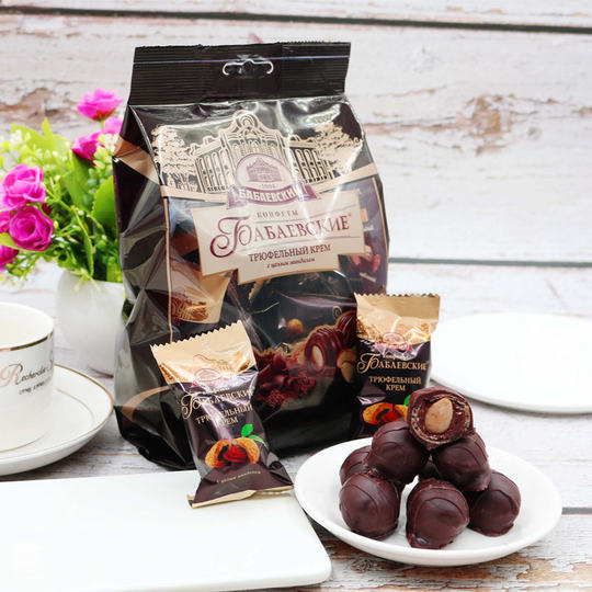 Black truffle nut sandwich chocolate imported from Russia