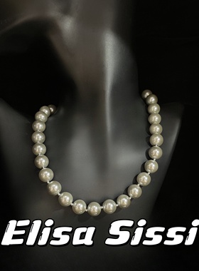 青岛中古vintage复古宫廷风项链女气质高级感灰色珍珠锁骨链