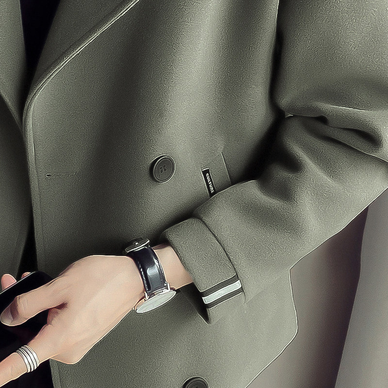 风衣外套男秋冬短款呢子2020年设计感韩版潮流帅气英伦风毛呢大衣,淘宝优惠券,粉丝福利购,淘宝优惠卷