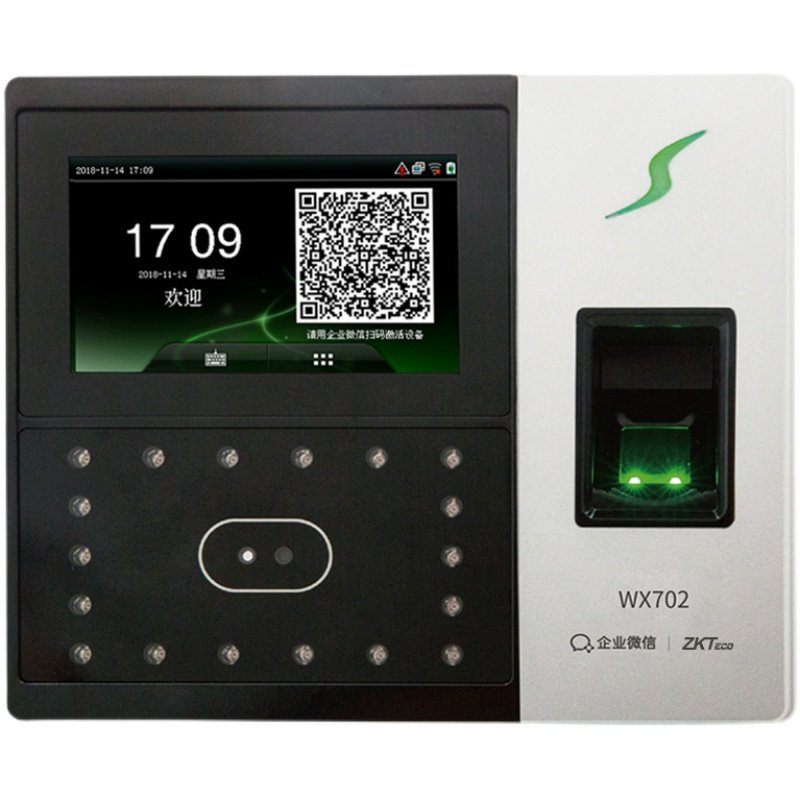 ZKTeco企业微信打卡机WX702人脸识别考勤机云考勤多店管理手机APP