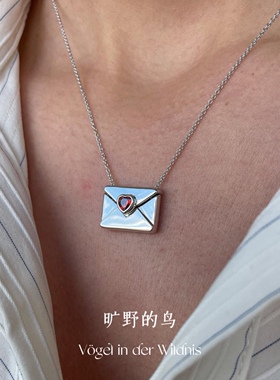 Vögel「情书」ins风小众独特稀奇古怪毛衣链配饰可开合信封项链