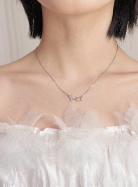 999纯银郁金香锁骨链礼物送女友