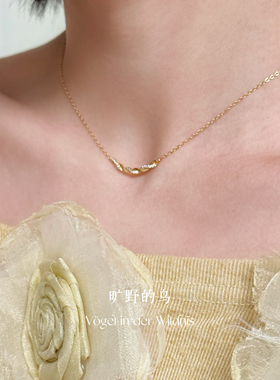 s925银项链微笑锁骨链小众配饰女