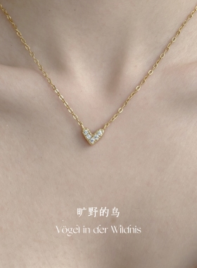 通体纯银爱心锁骨链日常通勤百搭