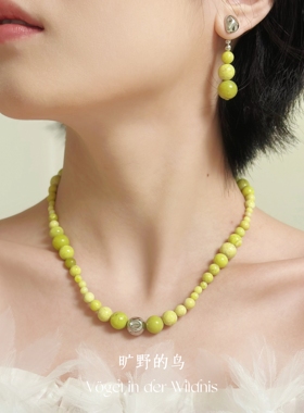 串珠项链牛油果天然石配饰女