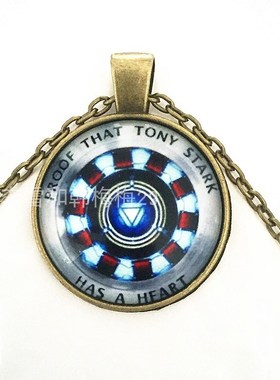 Iron man, Tony Stark Glass dome Necklace chain Pendant 项链
