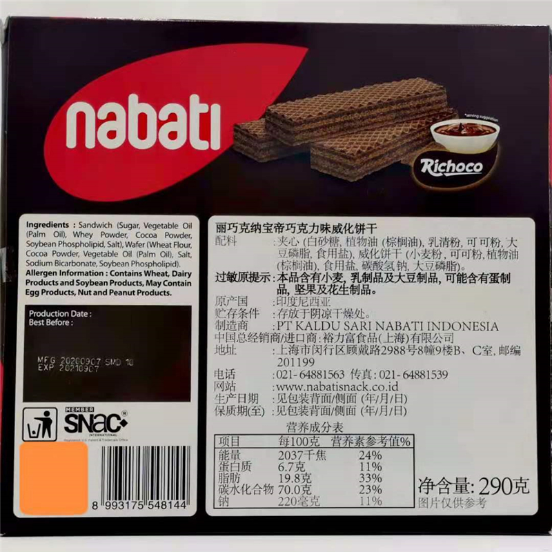 NABATI丽芝士纳宝帝威化饼干 印尼进口 290g发3盒包邮 多种口味 - 图1