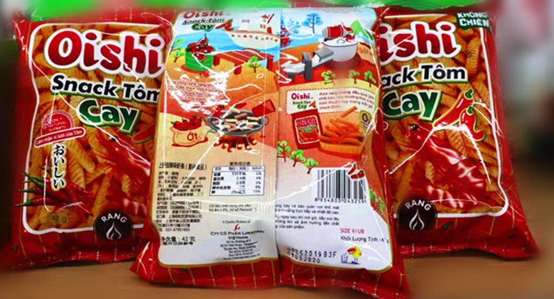 上好佳辣味虾条 膨化食品 40g发10包包邮 Oishi 越南进口 snack - 图2