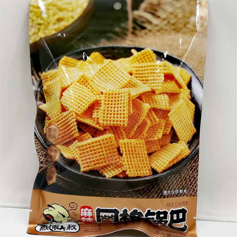 飘零大叔网格锅巴 麻辣味 油炸型膨化食品108g发10袋包邮片片酥脆