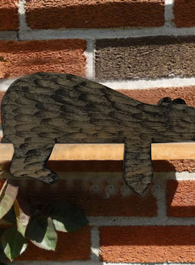 木质可爱憨憨熊门框门顶装饰摆件