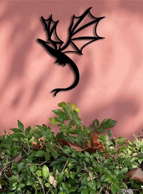 翼龙金属墙艺术剪影壁挂装饰