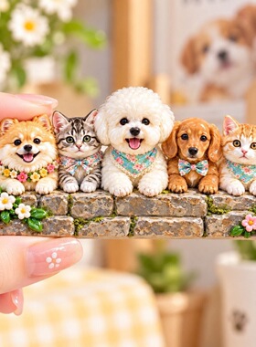 猫狗花园树脂浮雕磁吸冰箱贴跨境装饰品小礼品伴手礼纪念品