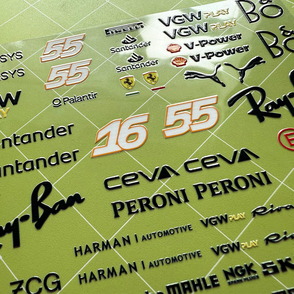 1/10法拉利赛车车贴UV转印贴纸F1赞助商赛事改装贴车身RC模型积木 - 图3