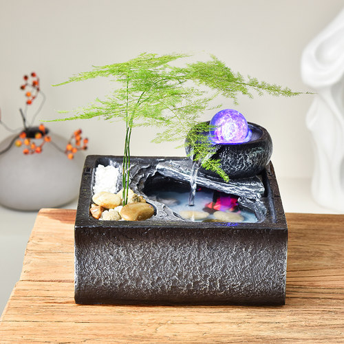 流水喷泉摆件简约现代工艺品家居装饰品客厅创意小假山水景礼物 - 图3