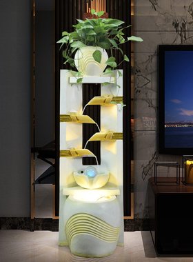 欧式客厅流水喷泉循环水景观办公室内风水轮招财装饰现代落地摆件