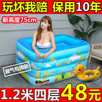 Children Swimming pool Home oversize inflatable Family Large indoor thickened newborn baby square extra-thick pool