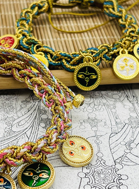 林芝桃花节纪念品手麻花手绳财神