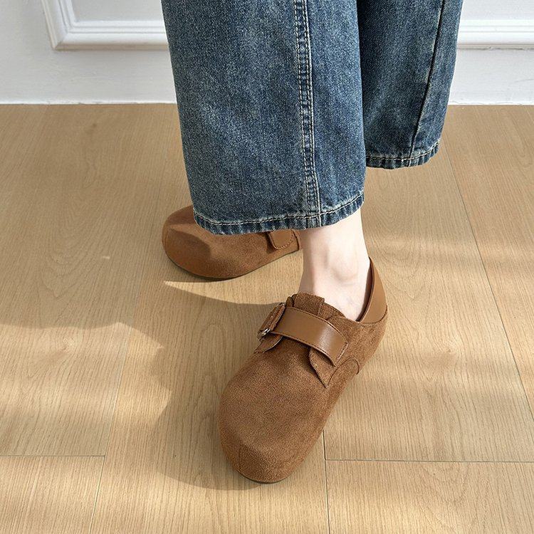 2026春季新款韩系风牛反绒磨砂皮深口平休闲鞋女平底舒适勃肯单鞋,淘宝优惠券,粉丝福利购,淘宝优惠卷