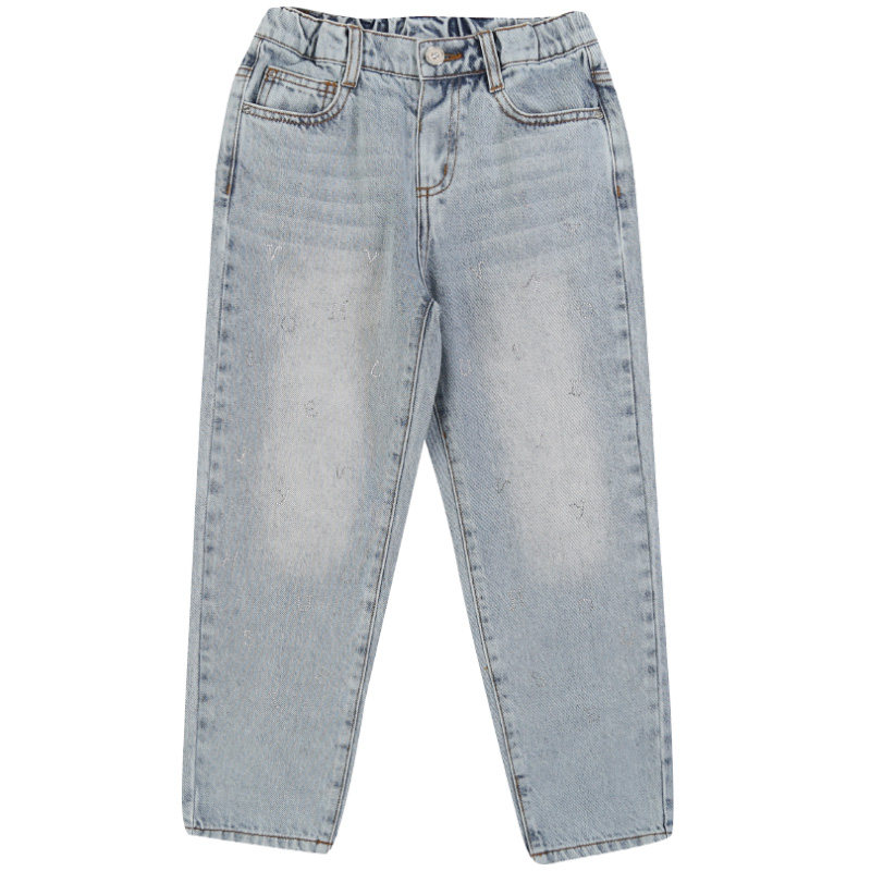 IVY HOUSE常春藤儿童装女童裤子春季款 烫钻字母牛仔长裤时尚百搭,淘宝优惠券,粉丝福利购,淘宝优惠卷