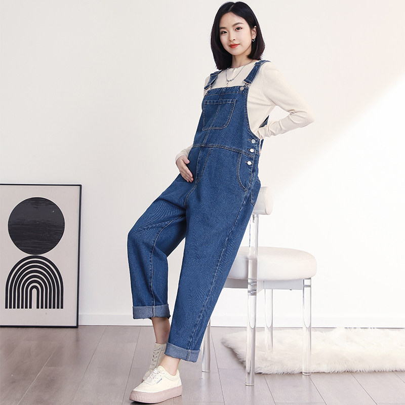 孕妇背带裤春秋新款气质减龄小个子百搭宽松牛仔吊带裤春季长裤,淘宝优惠券,粉丝福利购,淘宝优惠卷