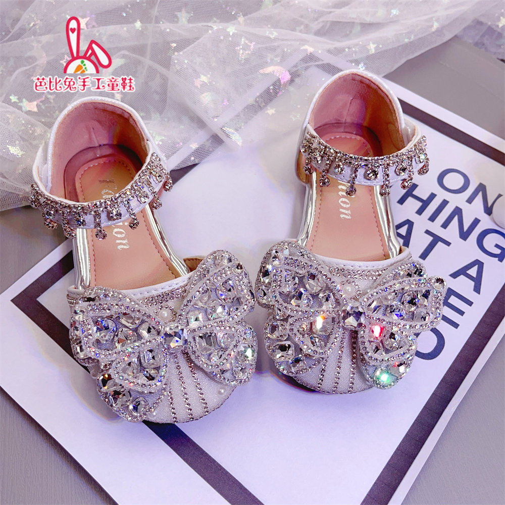 2025新款女童公主鞋儿童水晶鞋小皮鞋春夏季水钻小女孩平底演出鞋,淘宝优惠券,粉丝福利购,淘宝优惠卷
