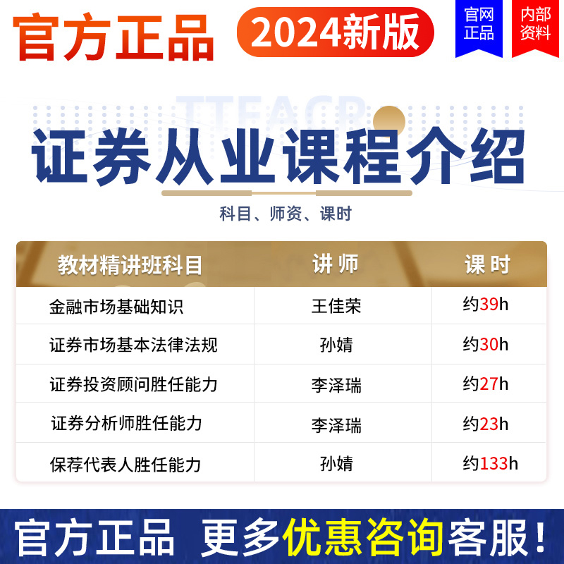 证券从业资格2024教材课程考试视频课件网课保代投顾真题库王佳荣-图0