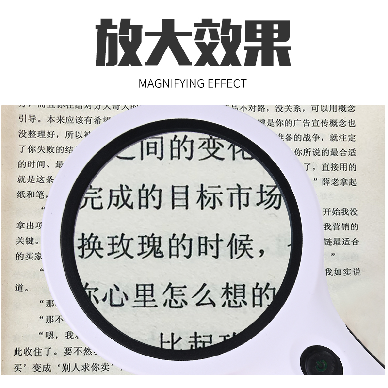 40倍手持式放大镜带led灯老人高清阅读高倍看书维修儿童昆虫观察