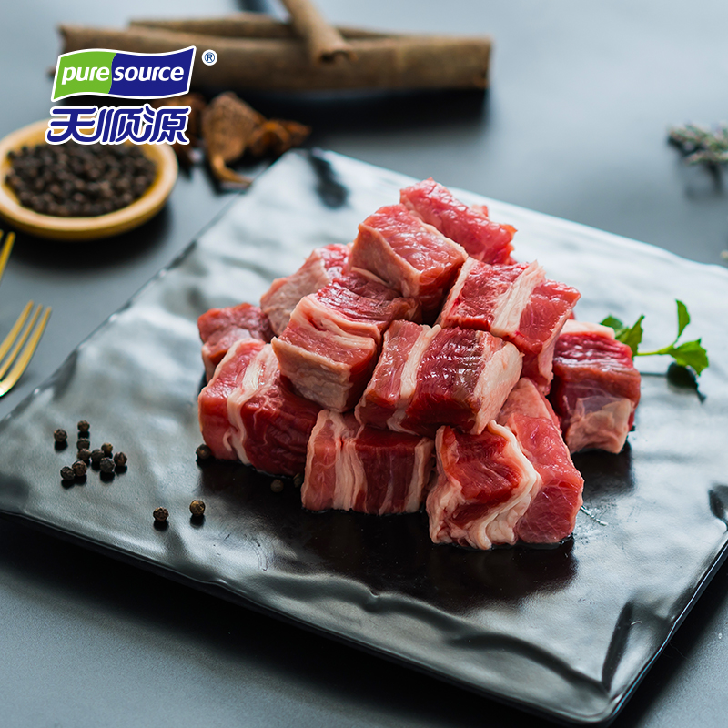 天顺源原切牛腩1kg*2袋清真无注水进口真牛肉冷冻炖煮红烧食材-图3