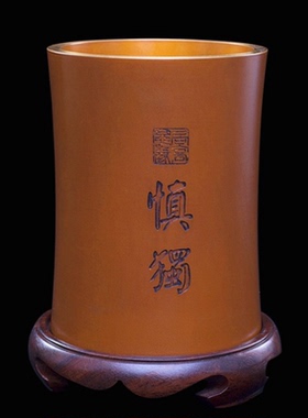 纯铜笔筒摆件慎独书房办公桌面算盘创意送老师纪念品教师节礼物