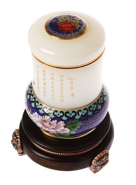 景泰蓝金镶玉收藏复古客厅摆件