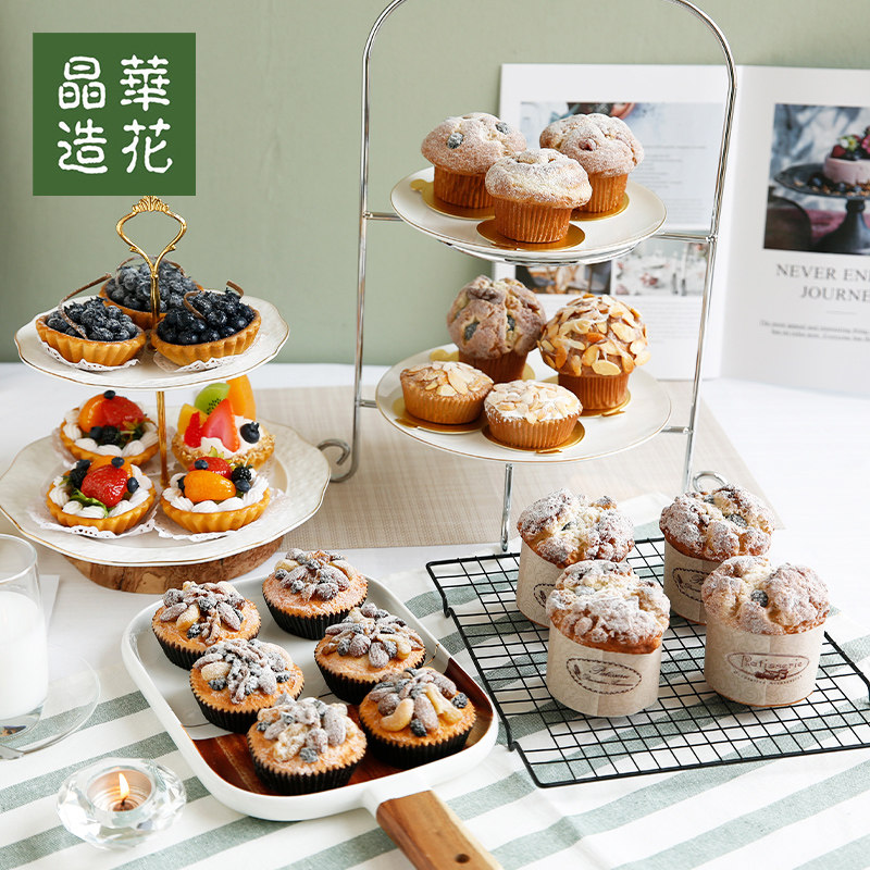 晶华纸杯蛋糕模型仿真派仿真蛋糕假面包糕点面包模型拍摄道具 - 图0