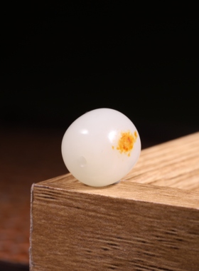 12mm老型珠洒金皮正宗新疆和田玉籽料单珠散珠多宝手串配珠手链